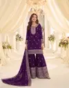 Kb 3323 Heavy Chinon Embroidery Work Sharara Suit Collections